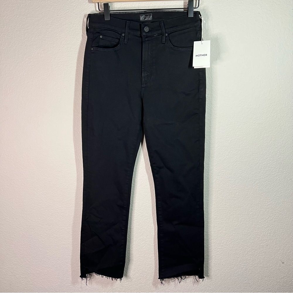 Mother jeans black Rascal Ankle Step Fray size 28 New